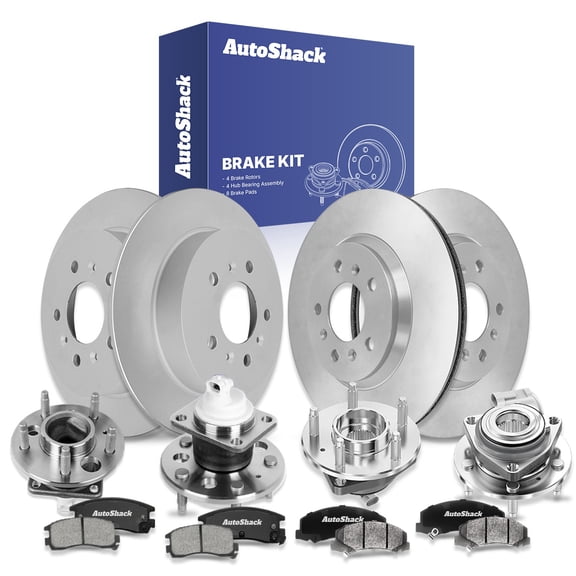 AutoShack Front & Rear Brake Rotors Ceramic Brake Pads Wheel Bearing Hub Assembly | Replacement for 2006-2007 Chevrolet Monte Carlo 2006-2010 Impala 3.5L 3.9L 5.3L V6 V8 FWD | 16-PC Kit