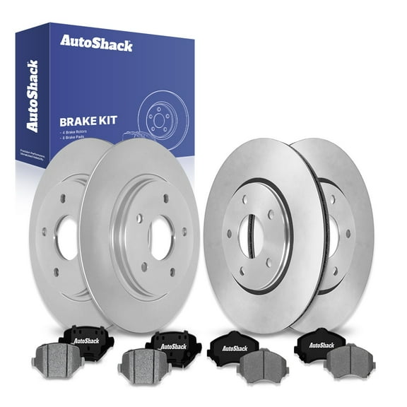 AutoShack Front & Rear Brake Rotors Ceramic Brake Pads | Replacement For 2012-2016 Dodge Grand Caravan 2012-2016 Chrysler Town & Country 2012-2015 Ram C/V 3.6L V6 FWD | 12-PC Brake Kit