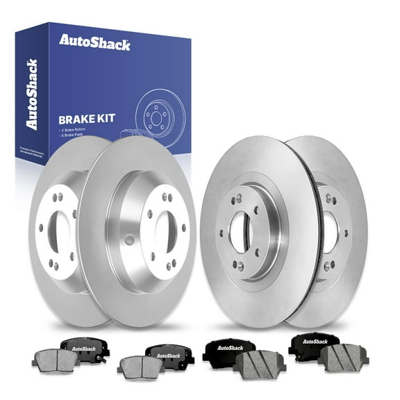 AutoShack Front & Rear Brake Rotors Ceramic Brake Pads | Replacement For 2013-2016 Hyundai Santa Fe Sport 2014-2015 Kia Sorento 2.0L 2.4L 3.3L V6 AWD FWD | 12-PC Brake Kit