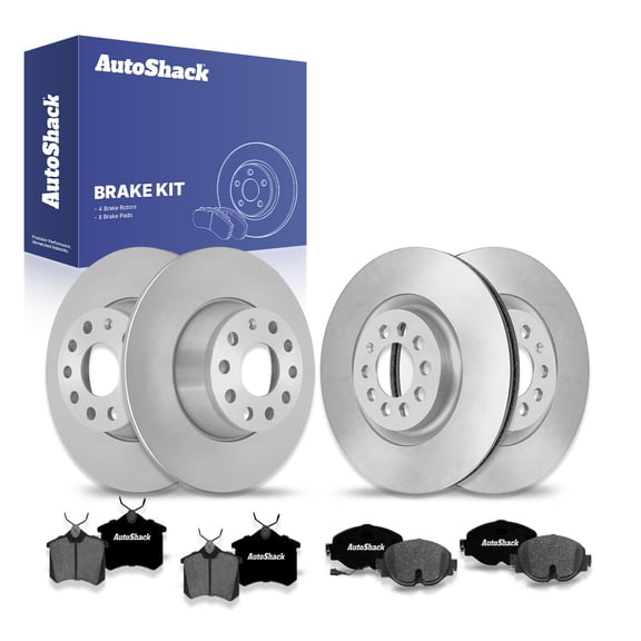 AutoShack Front & Rear Brake Rotors Premium Ceramic Brake Pads | Replacement For 2019 VW Golf Alltrack Golf SportWagen 1.4L 1.8L AWD FWD | 12-PC Brake Kit