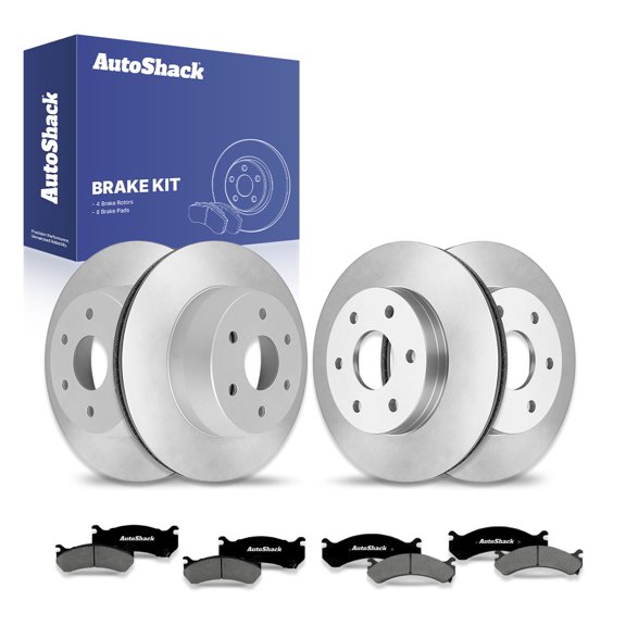 AutoShack Front & Rear Brake Rotors & Premium Pads for Chevrolet & GMC, Silverado 1500 HD 2001 Suburban 2500 2003 Sierra 1500 HD 2001, RWD 4WD V8 6.0L 8.1L