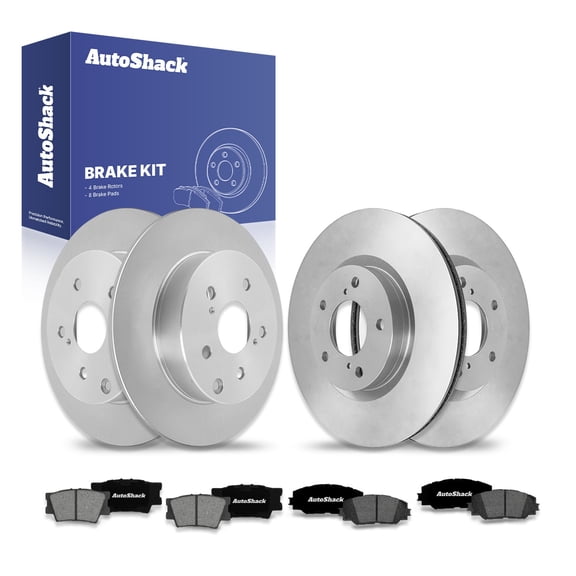AutoShack Front & Rear Brake Rotors & Premium Pads for Toyota, RAV4 2009-2018, AWD FWD 4WD L4 2.5L V6 3.5L