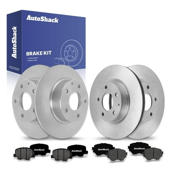 AutoShack Front Vented & Rear Solid Brake Rotors + Premium Ceramic Pads 12-PC Brake Kit Replacement for 2014-2016 Mazda 3 2014 Mazda 3 Sport