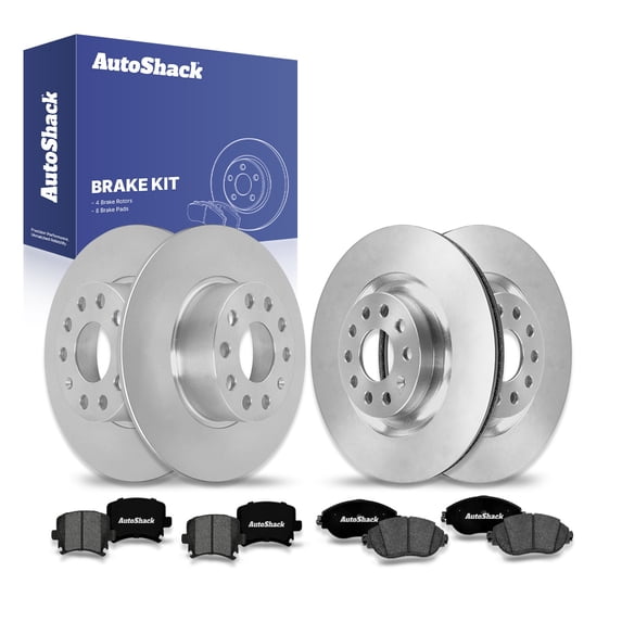 AutoShack Front & Rear Brake Rotors & Premium Pads for Volkswagen, GTI 2017, FWD L4 2.0L