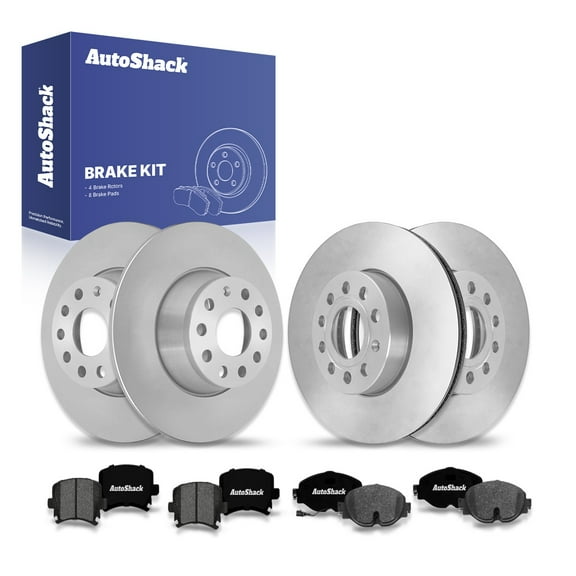 AutoShack Front & Rear Brake Rotors Premium Ceramic Brake Pads | Replacement For 2019 VW Golf SportWagen 1.4L 1.8L AWD FWD | 12-PC Brake Kit