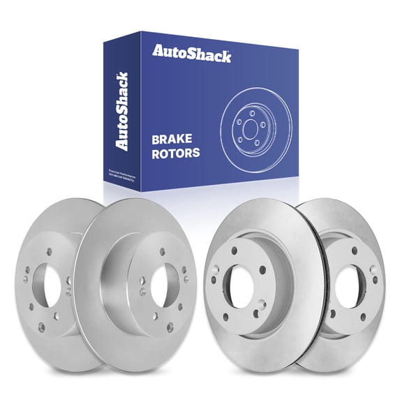 AutoShack Front & Rear Brake Rotors for Kia, Forte 2010-2013 Forte Koup 2010-2013, FWD L4 2.4L - Coated - ArmorStop