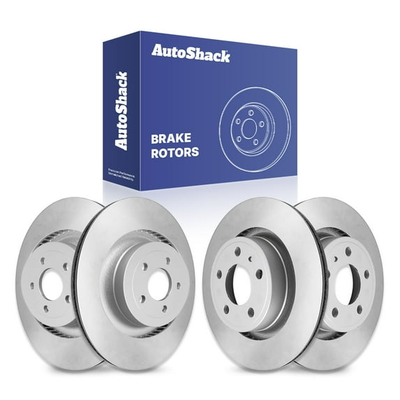 AutoShack Front & Rear Brake Rotors for Ford, Mustang 2015-2020, RWD L4 2.3L V8 5.0L - Coated - ArmorStop