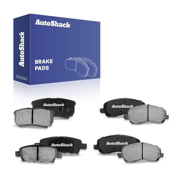 AutoShack Front & Rear Ceramic Brake Pads, 8pcs, Compatible with Jeep Patriot 2007-2017
