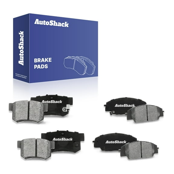 AutoShack Front & Rear Ceramic Brake Pad Set for Honda & Acura, Civic 2006-2011 RSX 2002-2006 S2000 2000-2009 CSX 2007-2010, FWD RWD L4 2.0L 2.2L