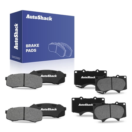 AutoShack Front & Rear Ceramic Brake Pad Set for Toyota & Lexus, 4Runner 2003-2024 GX460 2010-2023 Sequoia 2001-2007 FJ Cruiser 2007-2014 GX470 2003-2009, AWD 4WD RWD L4 2.7L V6 4.0L V8 4.6L 4.7L