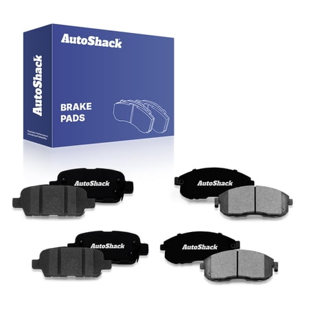 AutoShack Front & Rear Ceramic Brake Pad Set for Nissan & INFINITI, Altima 2009-2013 Sentra 2017-2019 Juke 2011-2017 G35 2003-2005 350Z 2003-2005, AWD RWD FWD L4 1.6L 2.5L V6 3.5L