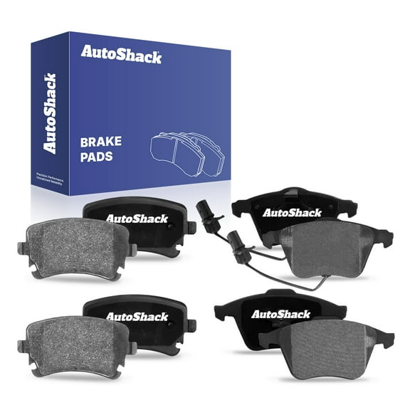 AutoShack Front & Rear Ceramic Brake Pad Set for Audi, A6 Quattro 2005-2009, 2011 A4 Quattro 2008 S4 2004-2009, AWD L4 2.0L V6 3.0L 3.2L V8 4.2L