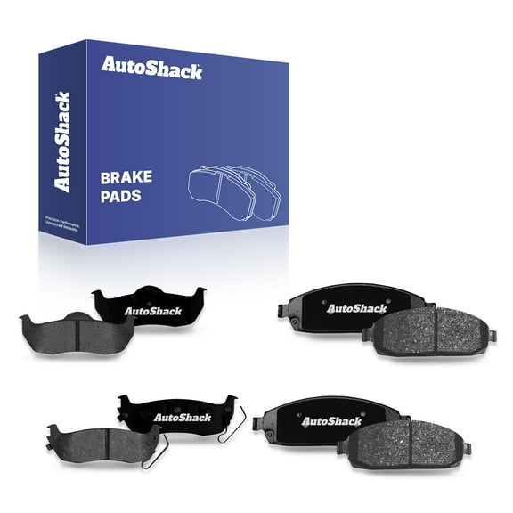 AutoShack Front & Rear Ceramic Brake Pad Set for Jeep, Grand Cherokee 2005-2010 Commander 2006-2010, 4WD RWD AWD V6 3.0L 3.7L V8 4.7L 5.7L