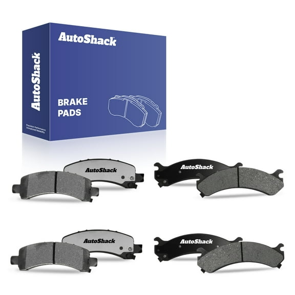 AutoShack Front & Rear Ceramic Brake Pad Set for Chevrolet, Express 3500 2003-2017 Express 2500 2003-2017, RWD AWD L4 2.8L V6 4.3L V8 4.8L 5.3L 6.0L 6.6L