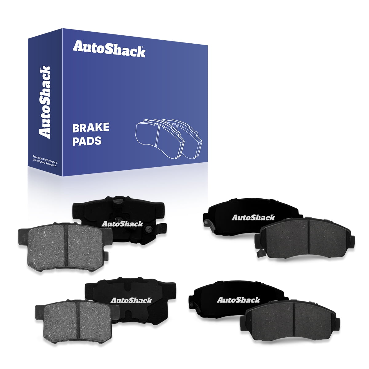 AutoShack Front & Rear Ceramic Brake Pad Set for Honda & Acura, CR-V 2007-2011 RDX 2010-2012 Accord Crosstour 2010-2011 Crosstour 2012, FWD AWD 4WD L4 2.3L 2.4L V6 3.5L