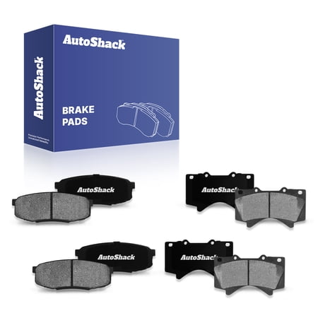 AutoShack Front & Rear Ceramic Brake Pad Set for Toyota & Lexus, Tundra 2007-2021 Sequoia 2008-2022 LX570 2008-2011, 2013-2021 Land Cruiser 2008-2011, 2013-2021, AWD 4WD RWD V6 4.0L V8 4.6L 4.7L 5.7L