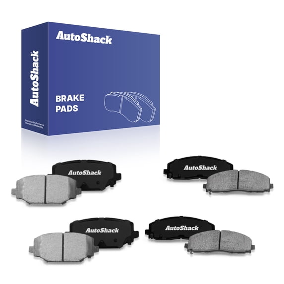 AutoShack Front and Rear Ceramic Brake Pad Set 8-PC for Dodge Grand Caravan, Journey, Chrysler Town and Country, Ram C/V, Volkswagen Routan