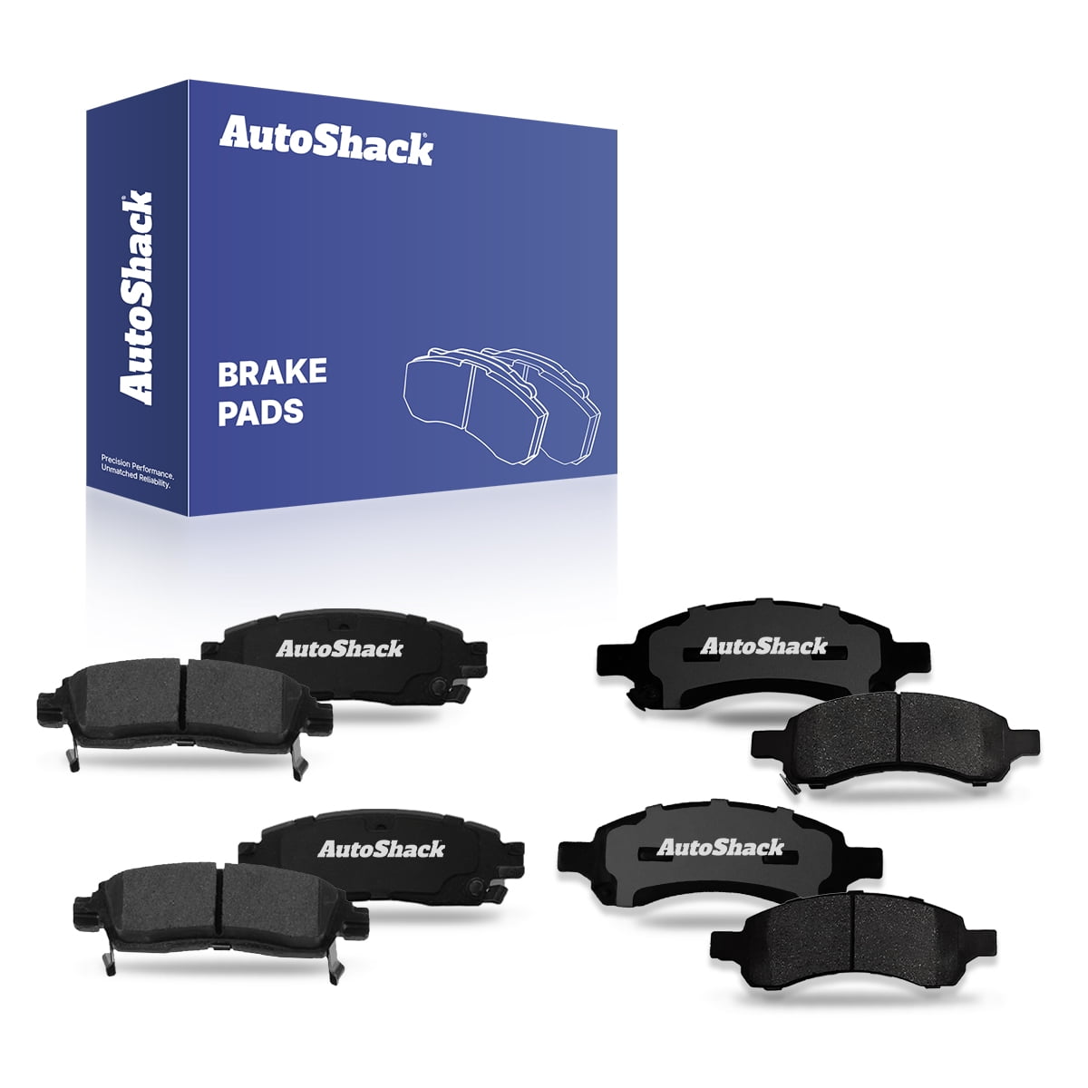 AutoShack Front & Rear Ceramic Brake Pad Set for Chevrolet, GMC & Buick, Traverse 2009-2017 Acadia 2007-2016 Enclave 2008-2017 Trailblazer 2006-2009, AWD FWD 4WD RWD L6 4.2L V6 3.6L V8 5.3L 6.0L