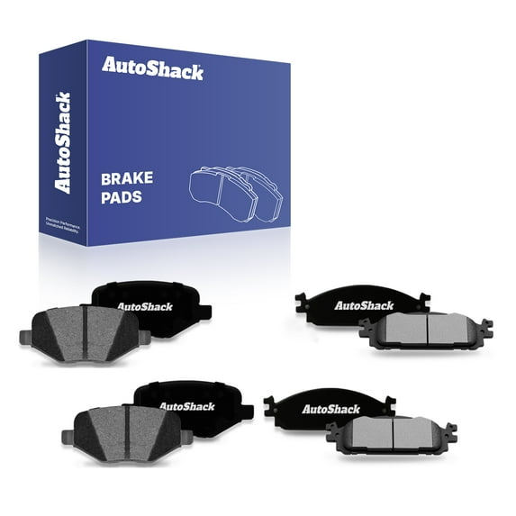 AutoShack Front & Rear Ceramic Brake Pad Set for Ford & Lincoln, Explorer 2011-2019 Taurus 2010-2019 Flex 2009-2019 MKS 2009-2011 MKT 2010-2015, 2018-2019, AWD FWD L4 2.0L 2.3L V6 3.5L 3.7L