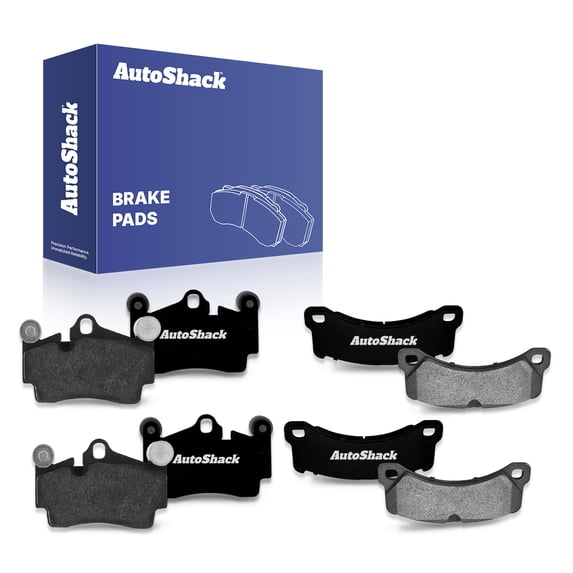 AutoShack Front & Rear Premium Ceramic Brake Pad Set for Porsche & Volkswagen, Cayenne 2008-2010 Touareg 2008-2010, AWD V6 3.0L 3.6L V8 4.2L 4.8L V10 5.0L