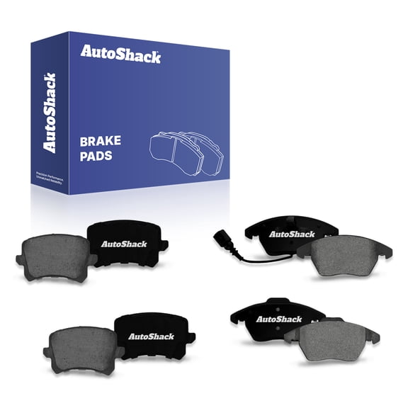 AutoShack Front & Rear Premium Ceramic Brake Pad Set for Volkswagen & Audi, Tiguan 2012-2017 Q3 Quattro 2015 Tiguan Limited 2017-2018 Q3 2015, FWD AWD L4 2.0L