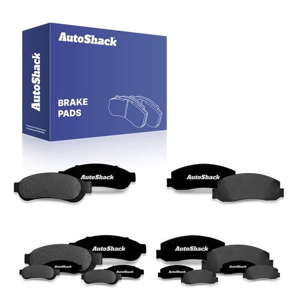 AutoShack Front & Rear Ceramic Brake Pad Set for Ford, F-350 Super Duty 2011-2012 F-250 Super Duty 2010, 2012, 4WD RWD V8 5.4L 6.2L 6.4L 6.7L V10 6.8L