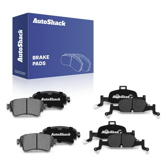 AutoShack Front & Rear Ceramic Brake Pad Set for Audi, Q5 2018, 2020 A4 Quattro 2017-2020 A4 2017-2020 S5 2019-2020 S6 2020, FWD AWD L4 2.0L V6 2.9L 3.0L