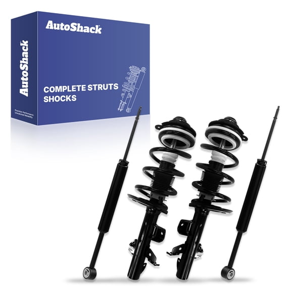 AutoShack Front and Rear Complete Strut & Coil Spring Assemblies & Shock Absorbers - Driver and Passenger Side for Jeep, Cherokee 2014-2018, FWD L4 2.4L V6 3.2L