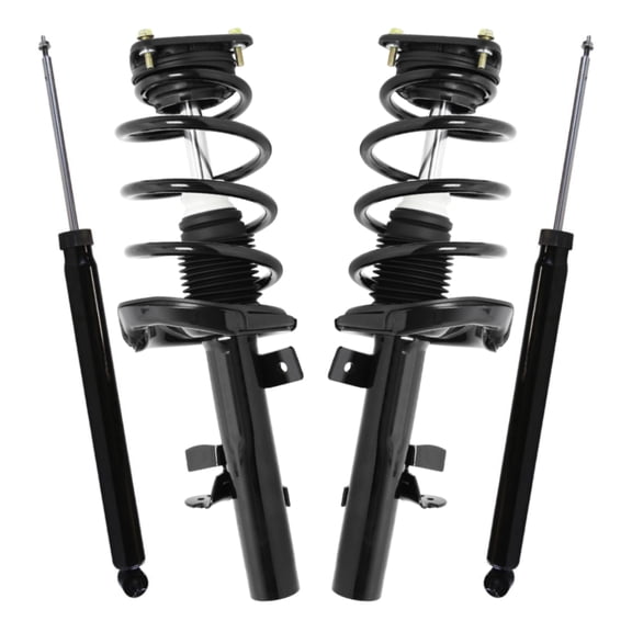 AutoShack Front and Rear Complete Strut & Coil Spring Assemblies & Shock Absorbers - Driver and Passenger Side for Ford, Focus 2013-2018, FWD L3 1.0L L4 2.0L