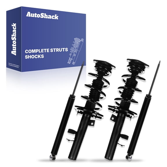 AutoShack Front and Rear Complete Strut Assembly with Coil Springs & Shocks, Driver & Passenger Side for Ford Focus 2013-2018 FWD 1.0L 2.0L