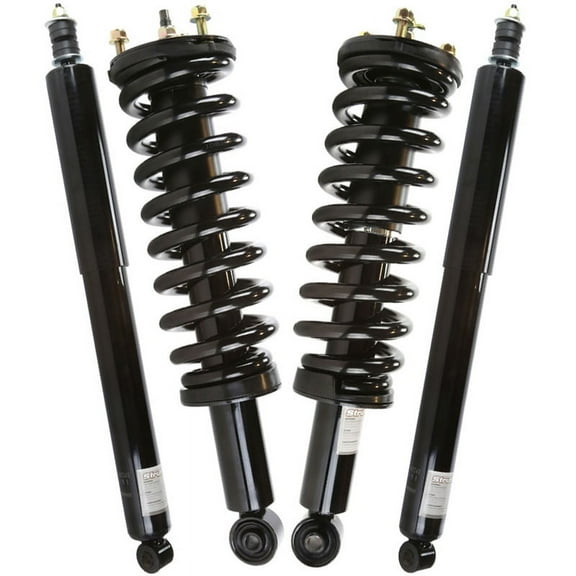 AutoShack Front Complete Strut & Coil Spring Assembly with Rear Shock Absorbers Set for 2000-2006 Toyota Tundra 3.4L 4.0L 4.7L 4WD | Full-vehicle Suspension System Replacement Kit KS240-CST249