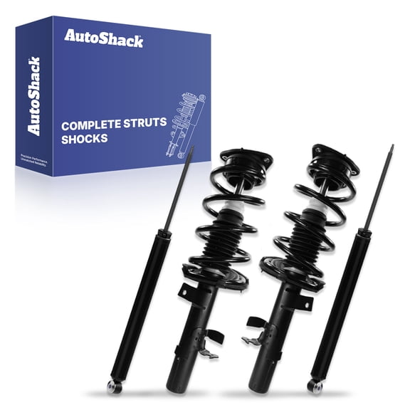 AutoShack Front and Rear Complete Strut Assembly with Coil Springs & Shocks, Driver & Passenger Side for Ford Focus 2012-2013 FWD 2.0L