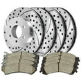 thumbnail image 1 of AutoShack Front & Rear Drilled & Slotted Brake Rotors Ceramic Brake Pads | Replacement for Chevrolet Suburban 1500 Tahoe GMC Yukon XL 1500 4WD | Zinc Coated | 12-PC Brake Kit | SilverShield Pro, 1 of 6
