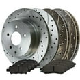 thumbnail image 1 of AutoShack Front & Rear Drilled & Slotted Brake Rotors Premium Ceramic Brake Pads | Replacement for INFINITI G37 G35 M35 EX35 Nissan 370Z 350Z | Zinc Coated | 12-PC Brake Kit | SilverShield Pro, 1 of 4