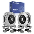 thumbnail image 1 of AutoShack Front & Rear Brake Rotors, Ceramic Pads & Calipers for Dodge & Chrysler, Grand Caravan 2012-2016 Town & Country 2012-2016, FWD V6 3.6L - E-Coated Drilled & Slotted - ShadowGuard, 1 of 5