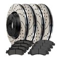 thumbnail image 1 of AutoShack Front & Rear Drilled & Slotted Brake Rotors Premium Ceramic Brake Pads | Replacement for 2014-2019 Cadillac XTS 3.6L V6 AWD FWD | E-Coated | 12-PC Brake Kit | ShadowGuard, 1 of 3