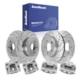thumbnail image 1 of AutoShack Front & Rear Brake Rotors & Calipers for Dodge, Charger 2006-2009 Magnum 2006-2008, RWD V6 3.5L - Coated Drilled & Slotted - Silver Matte Finish - TurboGuard, 1 of 5