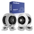 thumbnail image 1 of AutoShack Front & Rear Brake Rotors & Calipers for Volkswagen & Audi, Jetta 2005-2009 A3 2008, FWD L4 2.0L L5 2.5L - E-Coated Drilled & Slotted - ShadowGuard, 1 of 5