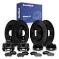 thumbnail image 1 of AutoShack Front & Rear Brake Rotors, Ceramic Pads & Black Calipers for Dodge, Grand Caravan 2008-2011, FWD V6 3.3L 3.6L 3.8L 4.0L - E-Coated Drilled & Slotted - Black Finish - NightGuard, 1 of 5