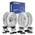 thumbnail image 1 of AutoShack Front & Rear Drilled & Slotted Brake Rotors Ceramic Brake Pads Calipers | Replacement for 2005-2008 Ford F-150 | Silver Zinc Coated | 16-PC Brake Kit | SilverShield Pro, 1 of 4