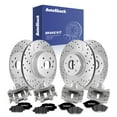 thumbnail image 1 of AutoShack Front & Rear Brake Rotors, Ceramic Pads & Calipers for Nissan, Murano 2011, AWD FWD V6 3.5L - Silver Zinc Coated Drilled & Slotted - SilverShield Pro, 1 of 5