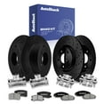 thumbnail image 1 of AutoShack Front & Rear Drilled & Slotted Brake Rotors Ceramic Brake Pads Calipers | Replacement for 2013 Chrysler 200 2.4L 3.6L V6 FWD | Black E-Coated | 16-PC Brake Kit | NightGuard, 1 of 4