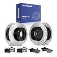 thumbnail image 1 of AutoShack Front Vented & Rear Solid Drilled & Slotted E-Coated Brake Rotors + Ceramic Pads 12-PC Brake Kit Replacement for 2005 Volkswagen Jetta ShadowGuard, 1 of 5