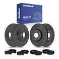 thumbnail image 1 of AutoShack Front Vented & Rear Solid Drilled & Slotted Coated Brake Rotors Black Matte Finish + Ceramic Pads 12-PC Brake Kit Replacement for 2010-2013 Kia Forte 2010-2013 Kia Forte Koup BlackShield, 1 of 5