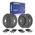 thumbnail image 1 of AutoShack Front & Rear Brake Rotors & Ceramic Pads for Jeep, Grand Cherokee 2011-2017, AWD RWD V6 3.0L 3.6L V8 5.7L - Coated Drilled & Slotted - Black Matte Finish - BlackShield, 1 of 5