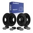 thumbnail image 1 of AutoShack Front & Rear Brake Rotors & Ceramic Pads for Kia, Soul 2014-2016, FWD L4 1.6L 2.0L - E-Coated Drilled & Slotted - Black Finish - NightGuard, 1 of 4