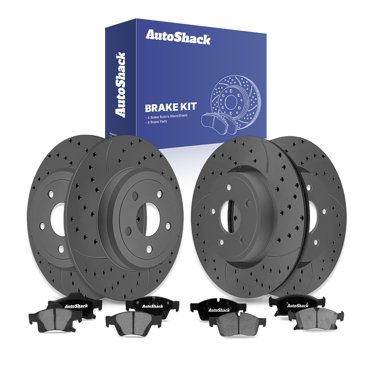 Rear Drilled & Slotted Brake Rotors For Jeep Grand Cherokee & Dodge Durango (2011-2020, V6)