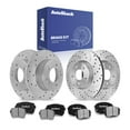 thumbnail image 1 of AutoShack Front & Rear Brake Rotors & Ceramic Pads for Hyundai, Kona 2020, FWD L4 2.0L - Coated Drilled & Slotted - Silver Matte Finish - TurboGuard, 1 of 5