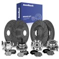 thumbnail image 1 of AutoShack Front Vented & Rear Solid Drilled & Slotted Coated Brake Rotor Black Matte Finish + Ceramic Pad + Hub Bearing Assembly 16-PC Brake Kit Replacement for 2015-2016 Hyundai Santa Fe BlackShield, 1 of 5