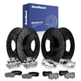 thumbnail image 1 of AutoShack Front Vented & Rear Vented Drilled & Slotted E-Coated Brake Rotors Black Finish + Premium Ceramic Pads + Calipers 16-PC Brake Kit Replacement for 2010-2014 Toyota FJ Cruiser NightGuard, 1 of 5
